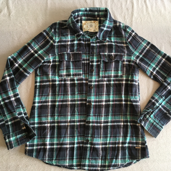 Element - Green/Navy plaid shirt - Picture 1 of 2